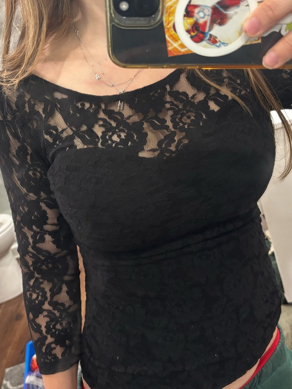 Guess Black Lace  Top